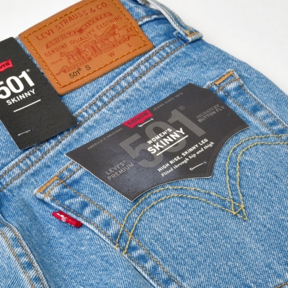 Levi's 501 Skinny Stretch Jeans Small Blessings - Picture 2 of 5